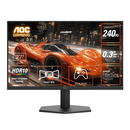 AOC ゲーミングモニター 27G11ZE2/11, 27in, 盛りだくさん固定ディスク/1920x1080@240サイクル, 返事をする速力度0.3ms(MPRT), Fast IPS, HDMI2.0 x 1/ DP1.4x1,青碧点火装置先ぼそる, フリッカーフリー, FreeSyncpPremium, Adaptive Sync, HDR10相応う, 3年引きうける