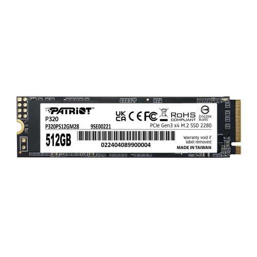 Patriot P320 512GB Internal SSD - NVMe PCIe Gen 3x4 - M.2 2280 - Solid State Drive - P320P480GM28