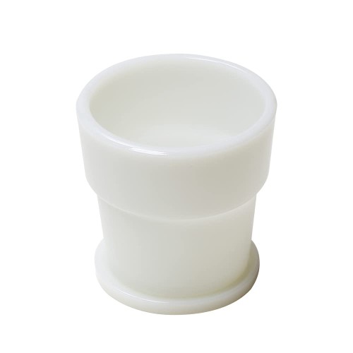 ideaco (イデアコ) 硝子 鉢 4号 差しわたし 14糎 白いこと Milk Glass Planter Pot 4 (ミルクガラスプランターポット 4)