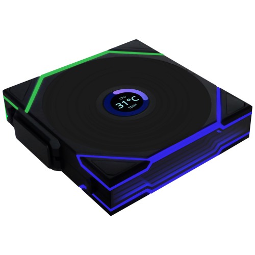 LIANLI 120粍 ARGB入れもの気違い リバースモデル UNI FAN RS TL LCD Wireless 120 BK Single Pack 1.6in液晶見せびらかす積み上げる 2.4GHz無線電話 有線テレビ管理すること不必要 FDB LCP製ファンブレード UF-RS-TL120-LCD-WLS-1B 日本