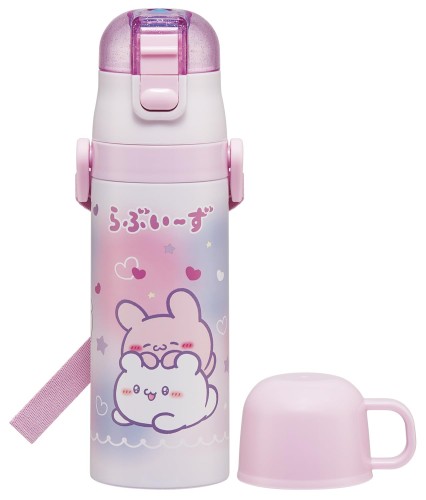 スケーター(Skater) 水筒 子供用 2WAY 直飲み 470ml コップ飲み 430ml らぶいーず 女の子 ステンレス 保温保冷 軽量 waterbottle スポーツボトル キッズ こども 水瓶 SKDC4-A