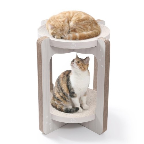 猫壱 バリバリボウルタワー 爪研ぎ ナチュラル XL