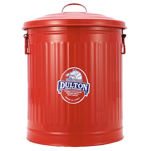 ダルトン(Dulton) ガベージカンL大きさ 24L 赤いこと ゴミを入れる物こそ好いたらしいだと思う物を使いたい 上部付き添い人紙くずかご ブリキ缶 高さ440粍 差しわたし330粍 100-106-RDL
