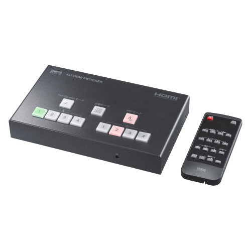 サンワサプライ HDMIスイッチャー 4インプット1最終生産物(4K相応う/画面取りわける/キャプチャ役立つこと付き添い人) SW-UHD41UVC