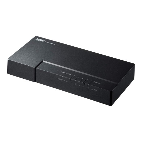 サンワサプライ ギガビット対応 スイッチングハブ(5ポート) マグネット付き LAN-GIGAP502BK