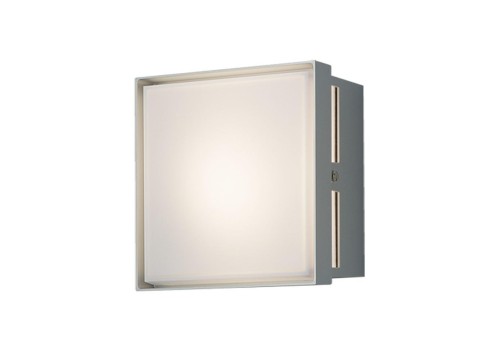 パナソニック (Panasonic) ポーチライト 40形 LED 壁直付型 密閉/防雨型 LED電球交換型 FreePa (フリーパ) お出迎え 点灯省エネ型 明るさセンサ付 電球色 シルバーメタリック/乳白 幅225×奥行115×高さ225mm LGWC85221S