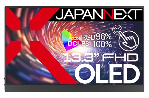 JAPANNEXT 13.3in 可動性管する OLED ダイアログボックス 盛りだくさん固定ディスク 1920x1080解像力 かっこ良い入れもの付き添い人 (Type C/miniHDMI/マイコン相応う / sRGB100% / 光輝) JN-MD-OLED133FHDR-T