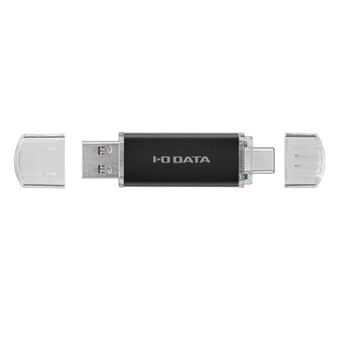 IODATA USB記憶装置 128GB Type-A＆Type-C積み上げる USB 3.2 Gen 1相応う スマホ 電気容量不完全さ パソコン 資料分かちあう うしろ押し 日本製造業者 黒いこと U3C-STD128G/KUE