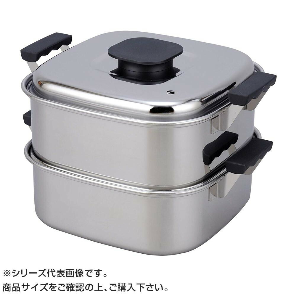 PE 18-0角蒸器 2段 22cm 045030|ライフ&ビューティ