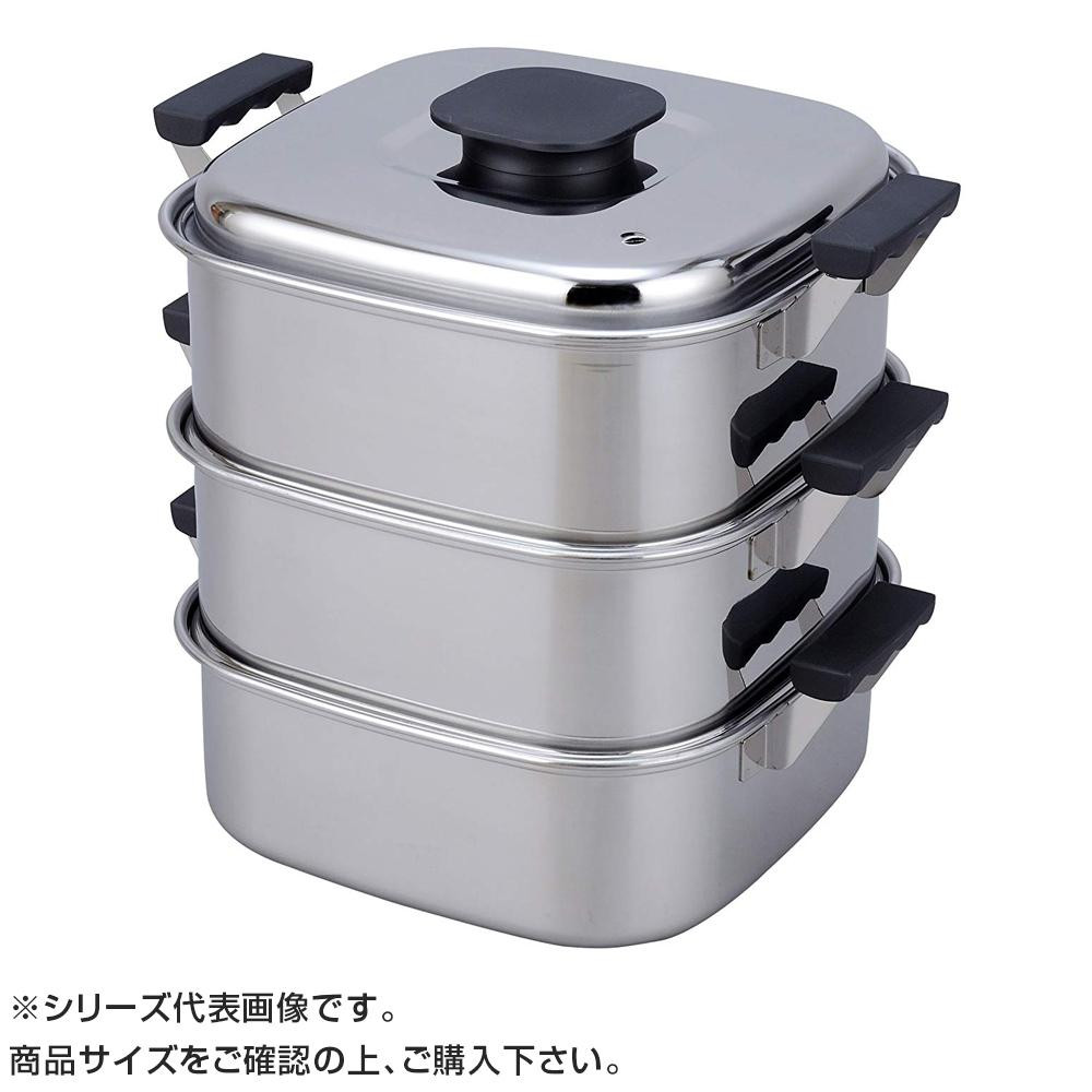 PE 18-0角蒸器 3段 22cm 045034