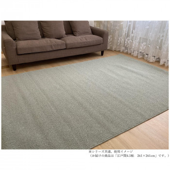 PW-3000　ループパイルカーペット　防ダニ・抗菌・防炎・床暖対応 Green　グリーン江戸間4.5帖261×261