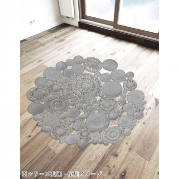 インド製ラグ　Toriko　トリコ Gray　グレー 100×100　円形
