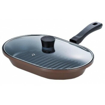 MARRONE CHEF(マローネシェフ)　IH対応　ガラス蓋付お手軽魚焼パン　22×32cm　MM-9542 4,879円