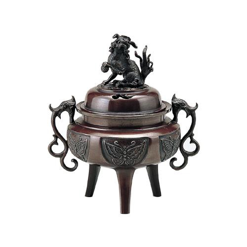 楽天市場】織田幸銅器 香炉 獅子蓋象耳(唐子遊び)61-05 高岡銅器 仏具