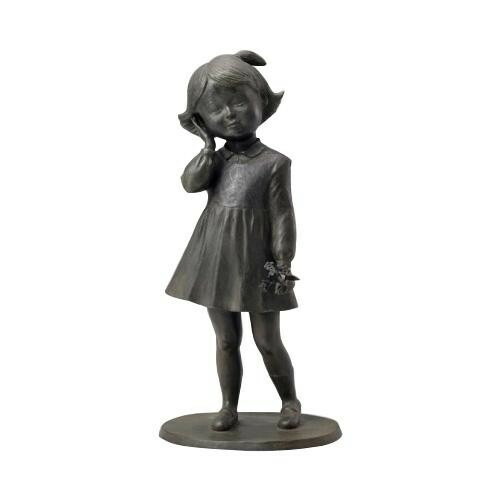 陵丘銅器 銅製飾りつけ 洋風 仙里篤成作 花を持つお嬢さん 18-02