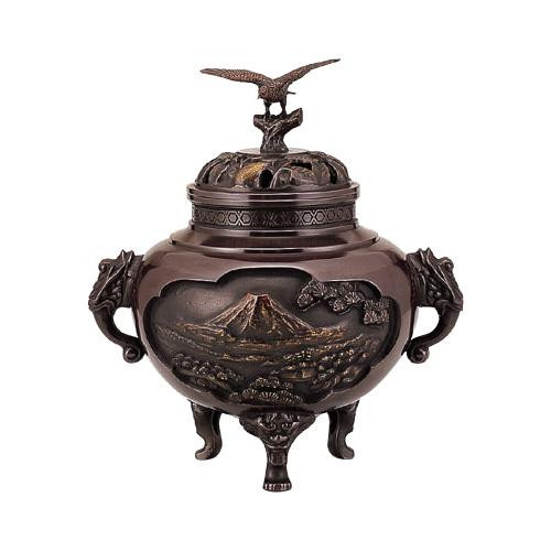 楽天市場】香炉・香立て□ 香炉 三茄子（なす） □鉄製 台付 化粧箱入