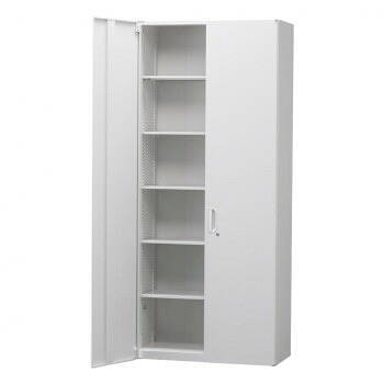 豊國工業 壁面収納庫深型両開きH2100 ホワイト HOS-HRLX BN-90色(ホワイト)