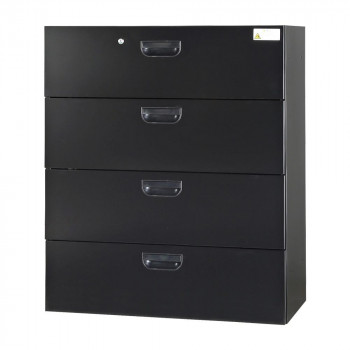 豊國工業 壁面収納庫深型ラテラル4段 ブラック HOS-L4X-B CN-10色(ブラック) 50,435円