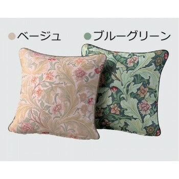 川島織物セルコン　モリスデザインスタジオ　レスターアカンサス　背当クッションカバー　45&times;45cm　LL1714　ベージュ｜ライフ＆ビューティ