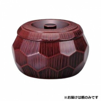 福井クラフト　はつり亀甲丼 本漆調溜塗(内黒)親 41000192