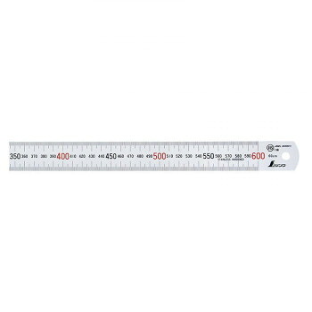シンワ測定 直尺 シルバー 60cm 赤数字入 13412
