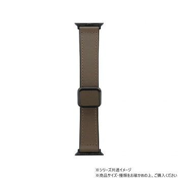 Apple Watchバンド CORVIN 裏面ラバーマグネットレザーバンド ダークブラウン LN-AW41B43BR 5個セット