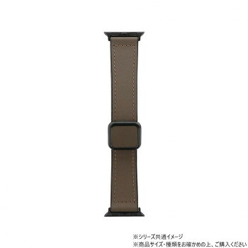 Apple Watchバンド CORVIN 裏面ラバーマグネットレザーバンド ダークブラウン LN-AW49B22BR 5個セット
