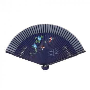 大西賢製販 Ripple レディース短地シルクペンテックス扇子 21cm 金魚 紺 S27-LTSP06 15個セット