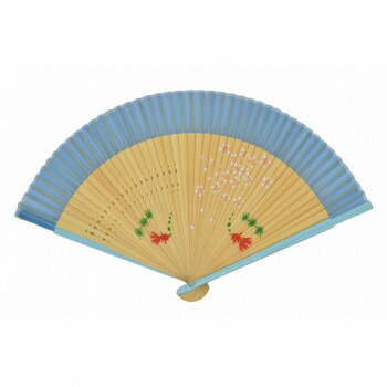 大西賢製販 Ripple レディース短地シルクペンテックス扇子 21cm 桜金魚 ブルー S27-LTSP09 15個セット