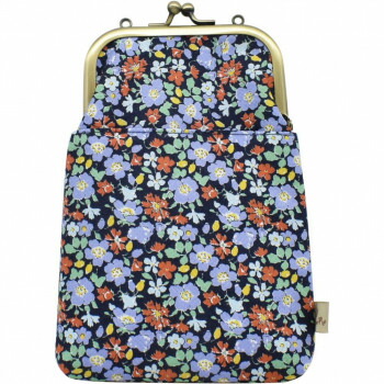 Ripple×LIBERTY がま口2WAY スマホショルダー 花柄 NV GA22-LI004 18個セット