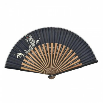 大西賢製販 Ripple 綿ローンモノトーンプリント扇子 22.5cm 鯉 紺 S22-MCMP01 18個セット