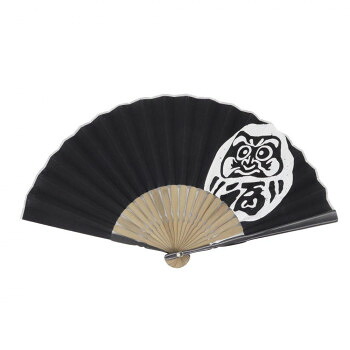 大西賢製販 Ripple 縁起のいい扇子 23cm だるま 黒 S22-ENG06 18個セット