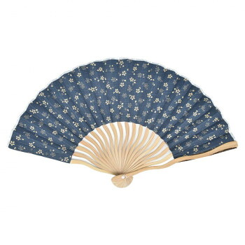 大西賢製販 Ripple 波骨布扇子 21cm 桜/麻の葉 紺茶 NN19-A02 18個セット
