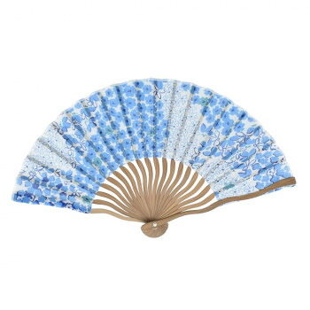 大西賢製販 Ripple 波骨布扇子 21cm 和小花 青 NN19-A08 18個セット