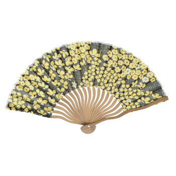 大西賢製販 Ripple 波骨布扇子 21cm 和小花 黒 NN19-A10 18個セット