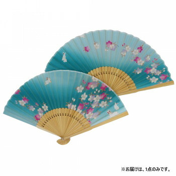 大西賢製販 Ripple レディース桜扇子 21cm 桜うさぎ エメグリ HF19-N002 18個セット
