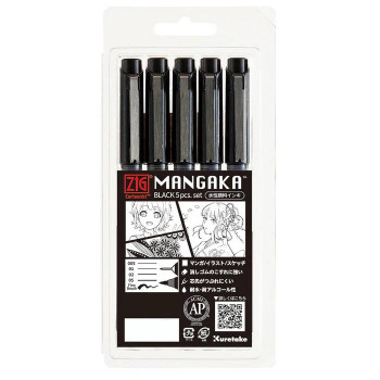 呉竹 ZIG Cartoonist MANGAKA BLACK5V CNM/5VBK 36個セット