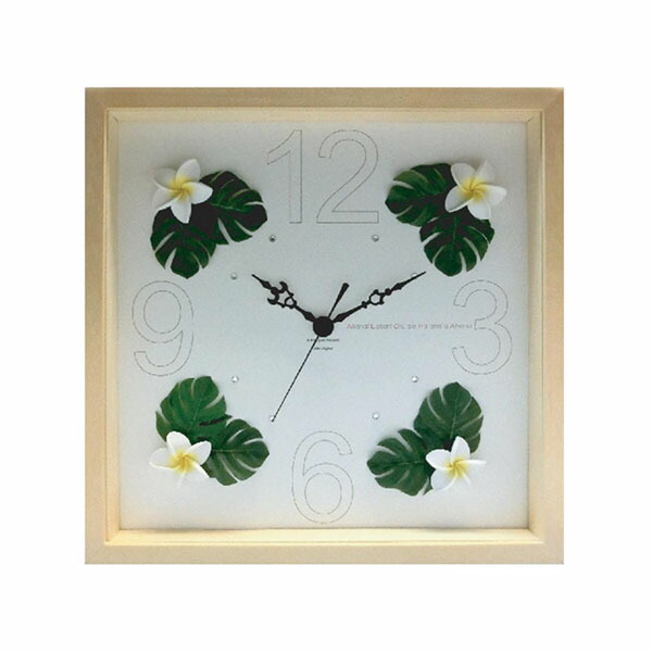 K-Art.Japan 飾り付け時辰儀 DECLOCK Hawaiian Clock30 インドソケイ(YE) 自然的 DC-2002 掛け時計-置き時計・掛け時計