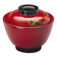 シンカ(信濃化学工業)　保温食器　モアホット漆器　保温吸椀　「朱金(しゅきん)」　584-N