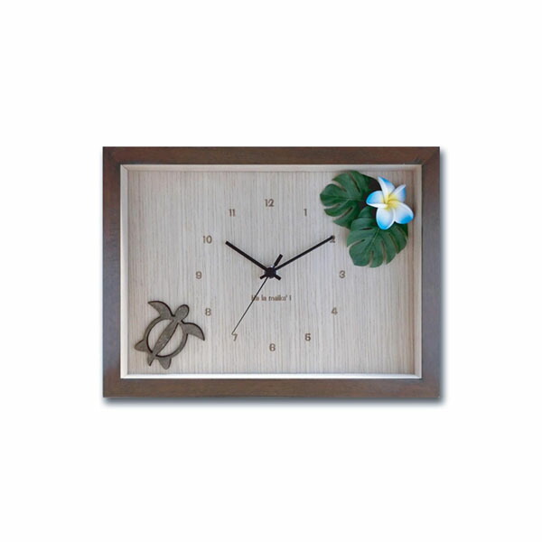 K-Art.Japan 壁掛け時計 DECLOCK Hawaiian プルメリア(BL) ブラウン DC-1606