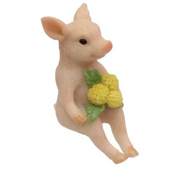 SITTING ANIMAL ピッグwithフラワー DE043900 82個セット