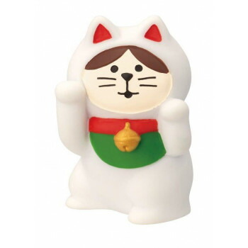 concombre コンコンブル 置物 雑貨 踊る招き猫 右手上げ白・幸運招き ZCB-35258 108個セット