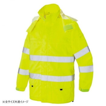 アイトス 高視認性レインジャケット ハイパーイエロー M 562405｜ライフ＆ビューティ