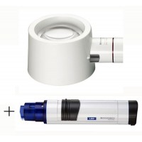 エッシェンバッハ 置き型ともし火ルーペ 上端＆LEDともし火仕掛ける 赤伝達ルート付 70粍Φ(4倍) 1554-94