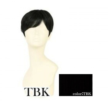 プリシラ  成人男性用5分ウィッグ ミディアムショート 耐熱 黒いこと GB-24-TBK