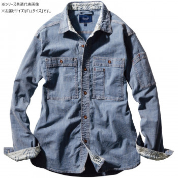 桑和 1472-05 長袖プルオーバー LL大きさ ライトインディゴ(556) Dandy Dad
