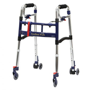 ユーバ産業 スライドフィットEX歩行器(ミニタイプ) 前後輪3インチ M-0293CT|ライフ&ビューティ