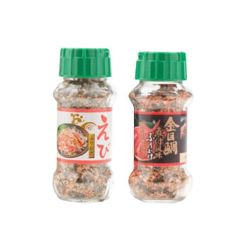 みなり えびふりかけ 85g・金目鯛煮付風味ふりかけ 80g 各15個セット|ライフ&ビューティ