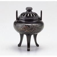 竹中銅器　126-11　香炉　菊蓋山水　古手色｜ライフ＆ビューティ