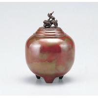 竹中銅器 122-06 香炉 夏目形 本焼朱銅色